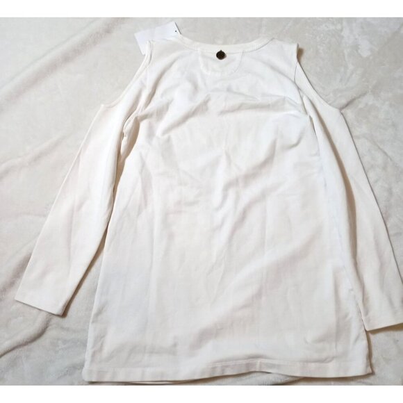 NWT Soft Surroundings Jersey Knit Cold Shoulder Sweater Top Shirt Solid White XS - Picture 7 of 7